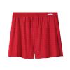 Mens Short Boxers Sleep Short Plaid Loose Woven Breathable Comfortable Underwear Pajama Pants Red view 1