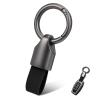 Cowhide Leather Keychain,Durable Carabiner Pendant, Car Key Ring Holder with Zinc Alloy Buckle for Men Women view 1