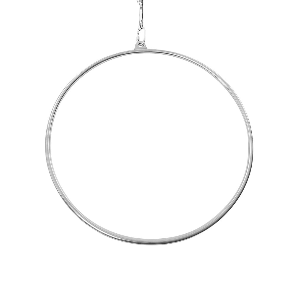 Mlonausz 85cm Aerial Lyra Hoop - Single Point Gymnastic Equipment for Yoga, Dancing, and Circus Performances, Silver