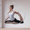 Mlonausz 85cm Aerial Lyra Hoop - Single Point Gymnastic Equipment for Yoga, Dancing, and Circus Performances, Silver view 4