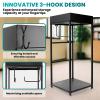Police Gear Stand, Police Hanger, Tactical Duty Gear Rack with 3 Hooks, Free-Standing All Iron Frame Police Gift Decor with Flag, Black view 4