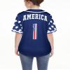 babyhealthy USA Baseball Jersey Women American Flag Button Down Shirt Patriotic Shirts 4th of July Outfits view 3