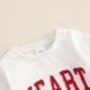 Frietlebird Toddler Baby Boy Valentines Outfit Long Sleeve Letter Print Crewneck Sweatshirt Pants Valentines Baby Boy Outfit (V-White Red Heart,18-24 Months) view 3