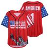 babyhealthy USA Baseball Jersey Women American Flag Button Down Shirt Patriotic Shirts 4th of July Outfits view 1