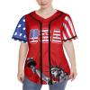 babyhealthy USA Baseball Jersey Women American Flag Button Down Shirt Patriotic Shirts 4th of July Outfits view 2