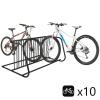 Commercial Floor Bike Rack Stand, Grid Bike Rack Ground, 10-Bike Capacity Dual Sided Bicycle Storage Stand Floor Parking Stand for Garages, Stores, Schools & Universities Power Coated Steel view 2