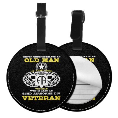 82Nd Airborne Division Veteran Round Luggage Tags for Suitcase,3.7in 1