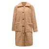 Blackfriday Deals 2024 Fall Womens Jacket Winter Jackets Women Casual Vintage Solid Button Long Sleeve Pocket Jacket Winter Warm Loose Long Coat Plus Size (Khaki, Xl) Thickened Puffer Down Outerwear