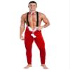 ranrann Mens Christmas Costume One Piece Jumpsuit with a Bowknot Santa Claus Cosplay Costume Red 4X-Large view 1