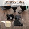 2 PCS Protein Powder Travel Container, Portable Travel Container for Protein Powder Funnel to Go, Water Bottle Funnels for Powder Mixes, Pre Workout/Gym Supplement Funnel Keychain, Black (50ml) view 2