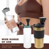 2 PCS Protein Powder Travel Container, Portable Travel Container for Protein Powder Funnel to Go, Water Bottle Funnels for Powder Mixes, Pre Workout/Gym Supplement Funnel Keychain, Black (50ml) view 3