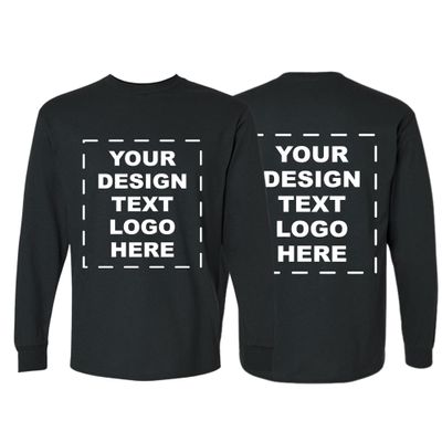 Custom Long Sleeve Shirt for Men Women, Add Your Own Design Logo Text Photo Long Sleeve T-Shirt, Personalized Tee Shirt Adult Black Medium