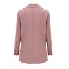 Casual Blazer for Women Business Work Office Suit Jacket Fashion Loose Button Down Lapel Long Sleeve Coat with Pocket A-Pink view 4