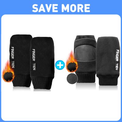 FINGER TEN Winter Golf Gloves Men Mitts Mitten Warm Fleece in Pair Winter Golf Gloves Men Mitts Mitten Warm Fleece in Pair