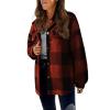 Mystery Boxes For Sale Unclaimed Womens Work Jacket Light Jackets For Women Fall Women'S Casual Loose Winter Plaid Lamb Jacket With Pockets Button Jacket Skying Jacket Women (Red, Xxxxxl) Shearling view 3