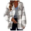 s Placed Recently By Me Womens Coats And Jackets Womens Outerwear Shackets For Women 2024 Winter Warm Fuzzy Plaid Shirt Jackets Plus Size Button Down Long Zip Jacket (Grey, L) Shearling Card view 1