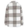 s Placed Recently By Me Womens Coats And Jackets Womens Outerwear Shackets For Women 2024 Winter Warm Fuzzy Plaid Shirt Jackets Plus Size Button Down Long Zip Jacket (Grey, L) Shearling Card view 2