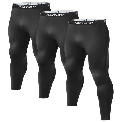 1 or 3 Pack Mens Long Johns Thermal Pants, Fleece Lined Lightweight Base Layer Bottoms, Compression Leggings Winter Gear