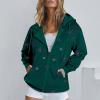 Fashion Hoodies for Women Star Printed Zipper Fleece Long Sleeve Sweatshirt Jacket Fall Loose Sport Coat with Pocket view 3