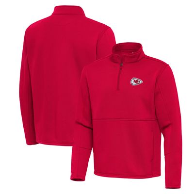 Antigua Men's Red Kansas City Chiefs Twist Quarter-Zip Pullover Jacket