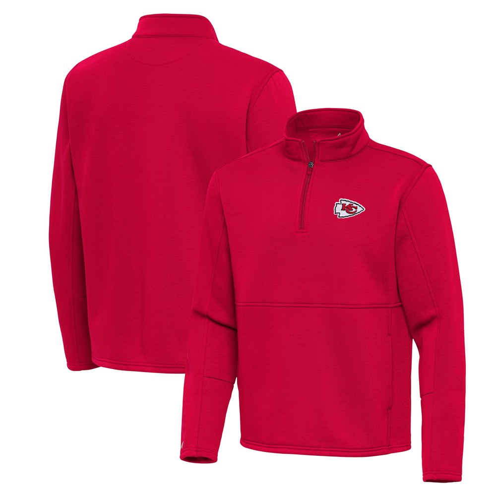 Antigua Men's Red Kansas City Chiefs Twist Quarter-Zip Pullover Jacket