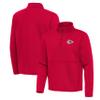 Antigua Men's Red Kansas City Chiefs Twist Quarter-Zip Pullover Jacket view 1