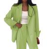 Casual Blazer for Women Business Work Office Suit Jacket Fashion Loose Button Down Lapel Long Sleeve Coat with Pocket B-Green view 1