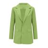 Casual Blazer for Women Business Work Office Suit Jacket Fashion Loose Button Down Lapel Long Sleeve Coat with Pocket B-Green view 2