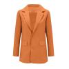Casual Blazer for Women Business Work Office Suit Jacket Fashion Loose Button Down Lapel Long Sleeve Coat with Pocket A-Orange view 2