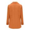 Casual Blazer for Women Business Work Office Suit Jacket Fashion Loose Button Down Lapel Long Sleeve Coat with Pocket A-Orange view 4