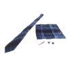 Akozon Set of 6 Professional Blue Necktie Accessories Including Tie Clip, Cufflinks, Handkerchief for Men, Ideal for Weddings, Business Meetings view 1