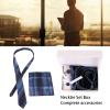Akozon Set of 6 Professional Blue Necktie Accessories Including Tie Clip, Cufflinks, Handkerchief for Men, Ideal for Weddings, Business Meetings view 3