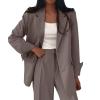 Casual Blazer for Women Business Work Office Suit Jacket Fashion Loose Button Down Lapel Long Sleeve Coat with Pocket A-Dark Gray view 1