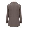 Casual Blazer for Women Business Work Office Suit Jacket Fashion Loose Button Down Lapel Long Sleeve Coat with Pocket A-Dark Gray view 4