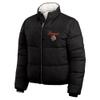 WEAR by Erin Andrews Women's Black/White Cincinnati Bengals Reversible Cropped Full-Zip Puffer Jacket view 2