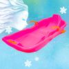 Happy Children's Sledding, Winter Tandem Sledges, Children's Sledges, Sledges with Brakes and Pull Ropes, Plastic High Back Sledges view 1
