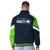 G-III Sports Men's College Navy Seattle Seahawks Strong Arm Reversible Full-Zip Jacket view 2