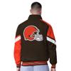 G-III Sports Men's Brown Cleveland Browns Strong Arm Reversible Full-Zip Jacket view 2