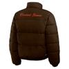 WEAR by Erin Andrews Women's Brown/White Cleveland Browns Reversible Cropped Full-Zip Puffer Jacket view 3