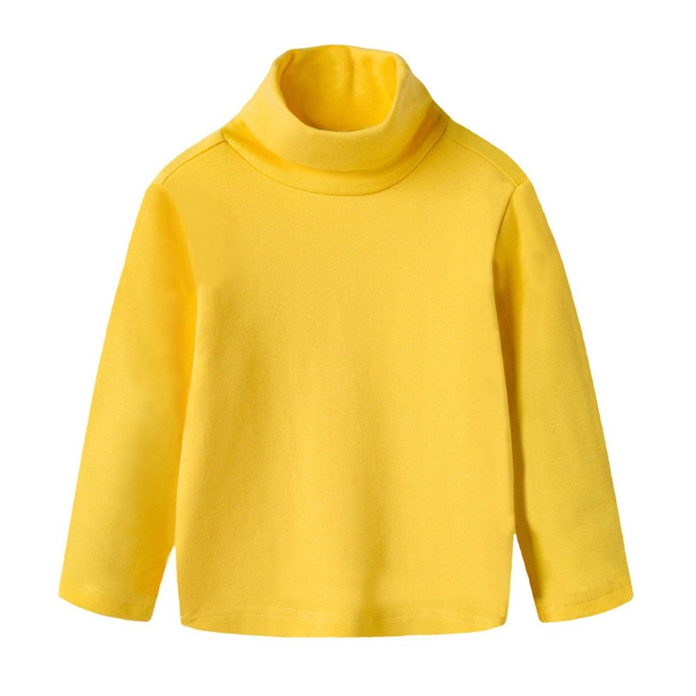 Betadog Girls Neck Long Sleeve Slim Fit T-Shirt Tops Lightweight Knit Tee, Girls Long Sleeve Turtleneck Shirts Christmas Shirts Toddler Boy (1 Pc Yellow, 4-5 Years)