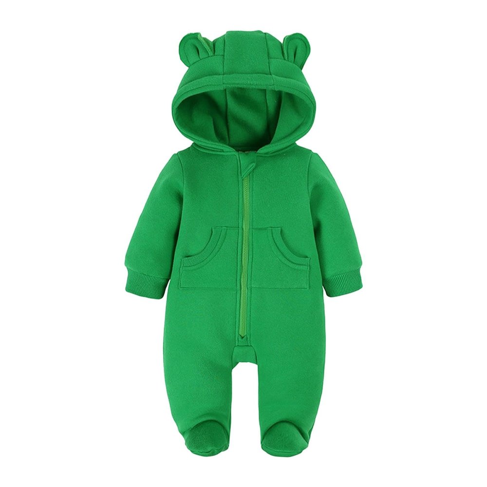 Newborn Baby Snowsuit Fleece Lined Onesie Outfits Warm Hooded Romper for Infant Coat Winter Clothes Outwear Jumpsuit (A-G, 3-6 Months)
