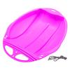 Snow Sleds for Kids Adults, Portable Downhill Sprinter Toboggan Snow Sled with 2 Handles, Plastic Snow Sled for Skiing Sledding Snow Grass Sand Board Outdoor Winter (Pink, 47x42x8.5cm) view 1
