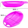 Snow Sleds for Kids Adults, Portable Downhill Sprinter Toboggan Snow Sled with 2 Handles, Plastic Snow Sled for Skiing Sledding Snow Grass Sand Board Outdoor Winter (Pink, 47x42x8.5cm) view 4