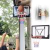 2-in-1 Basketball Hoop & Goals Kit, 80 x 58 cm Backboard, PVC Rim, Suspended Design with Strap/Hooks, Mounts to Poles, Trees, Fences view 1