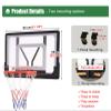 2-in-1 Basketball Hoop & Goals Kit, 80 x 58 cm Backboard, PVC Rim, Suspended Design with Strap/Hooks, Mounts to Poles, Trees, Fences view 4