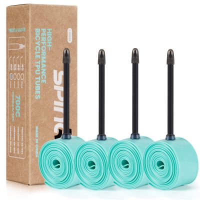 2-Pack/4-Pack SPINGO TPU Inner Tube 700C x 23C-32C with 48mm/60mm/80mm Presta Valves, Ultralight TPU Tubes 700C for Road Bike TPU Inner Tube Portable Spare Tire for Training and Cycling