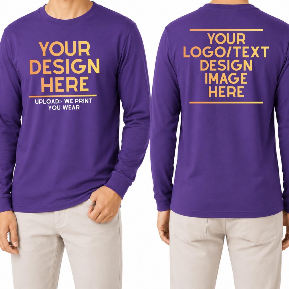 Custom Long Sleeve Shirt Personalized Text Photo Logo Family Team Tee