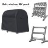 Diydeg Dumbbell Rack Cover, Breathable 210D Oxford Cloth Home Gym Dumbbell Weight Rack Cover with Adjustable Drawstring, Dumbbell Rack Dust Cover for Indoor Outdoor view 3