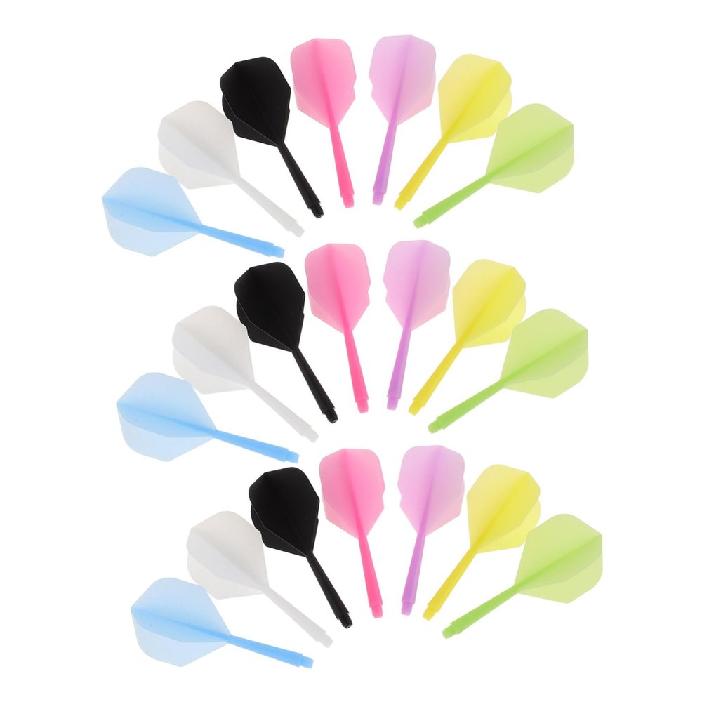 WHAMVOX 21pcs Integrated Plastic Dart Shafts Flights Dart Supplies Accurate Flight Path for Accessories