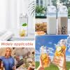 3 Pcs Milk Carton Water Bottles Reusable Plastic Square Milk Bottle Clear Milk Carton Container Portable Milk Carton Cups for Outdoor Activities School Travelling Camping US(3,transparent color) view 3